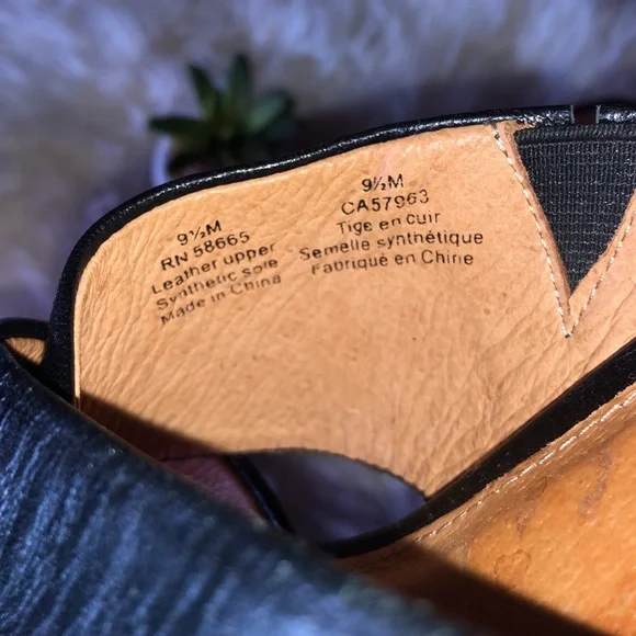 HALOGEN Leather Platform Cork SLIDES 3”heel - Picture 3 of 8